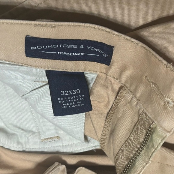 Roundtree & Yorke Tan Chinos Classic Cotton Blend - Picture 2 of 3